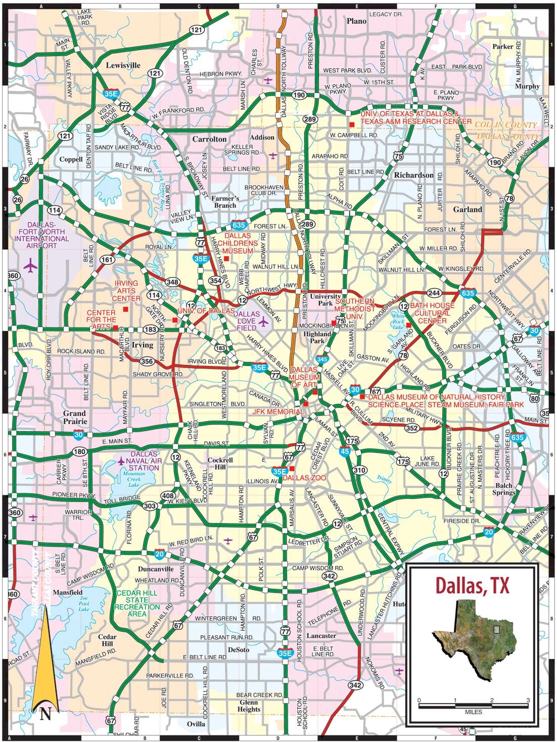 kort af Dallas!