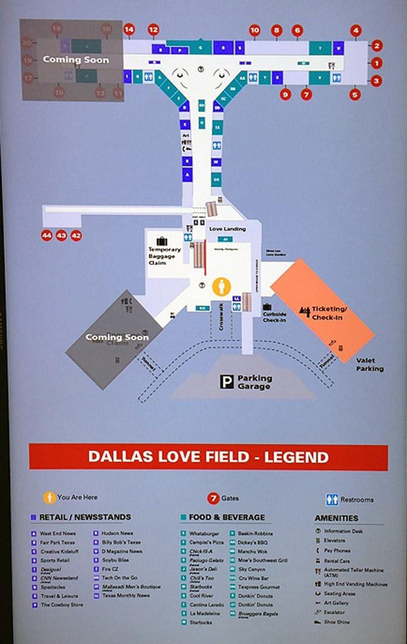 Dallas fort worth flugvöllur kort