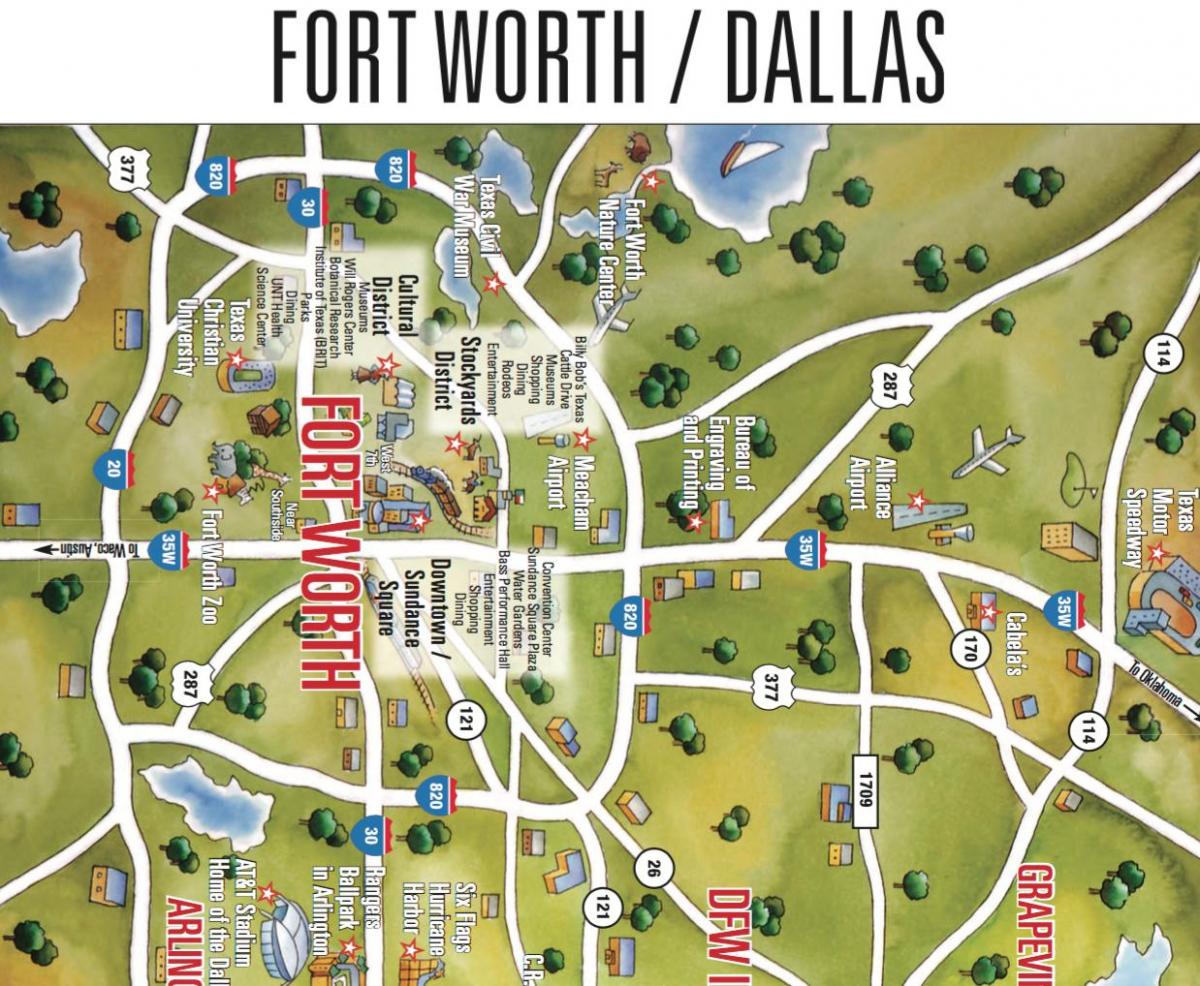kort af Dallas Fort Worth svæði