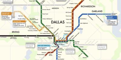 Kort af Dallas metro