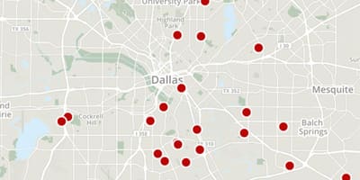 Dallas glæpur kort
