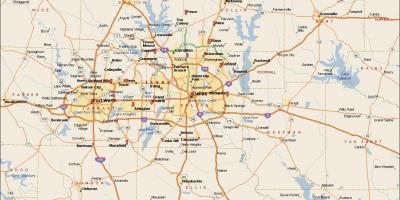 Dallas Fort Worth metroplex kort