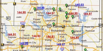 Dallas í Texas póstnúmer kort
